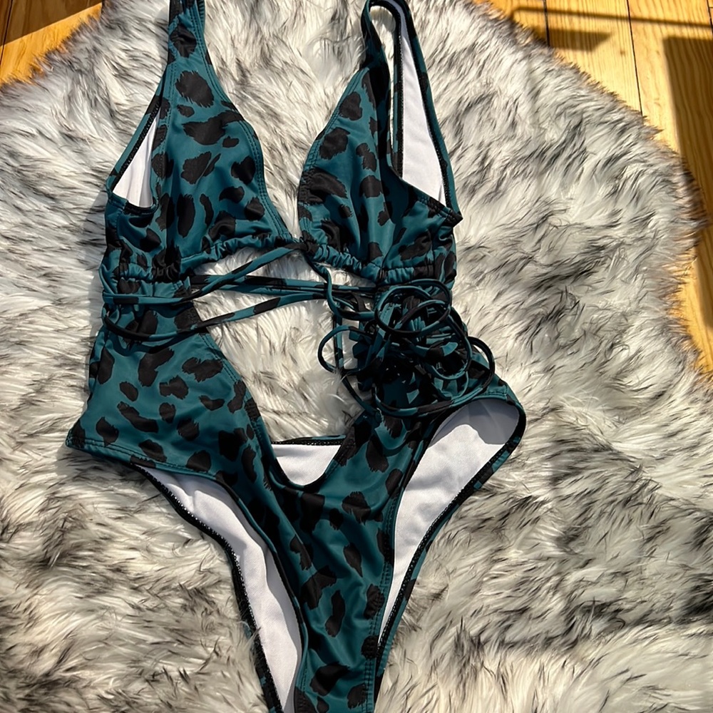 Dark emerald monokini S